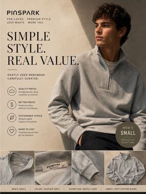 Pinspark Men's Heather Grey Quarter-Zip Sweater